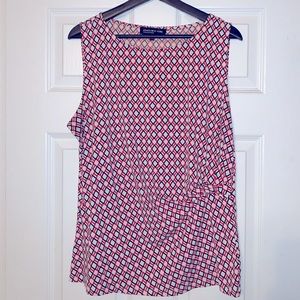 Jones New York Geometric Side Cinch Sleeveless Top